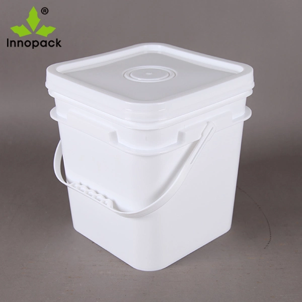 8L Seau de plastique carrée 3.7L, 9L, 10L, 20L godet en plastique rectangulaire