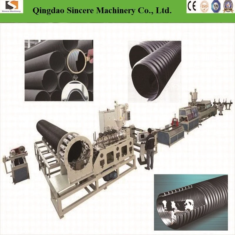 Steel Metal Ribs Reinforced HDPE Spiral Winding Corrugated Sewerage Pipe Extrusion/Making/Production Machines Lines 3000mm