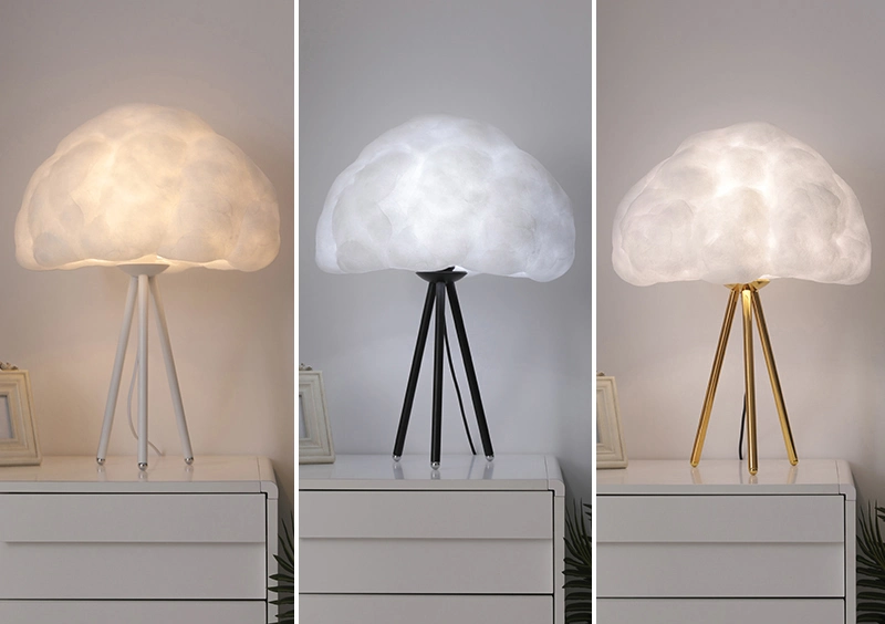 C084 Modern Cotton Cloud Shade Tripod Base Table Floor Lamp Cloud Light Ceiling