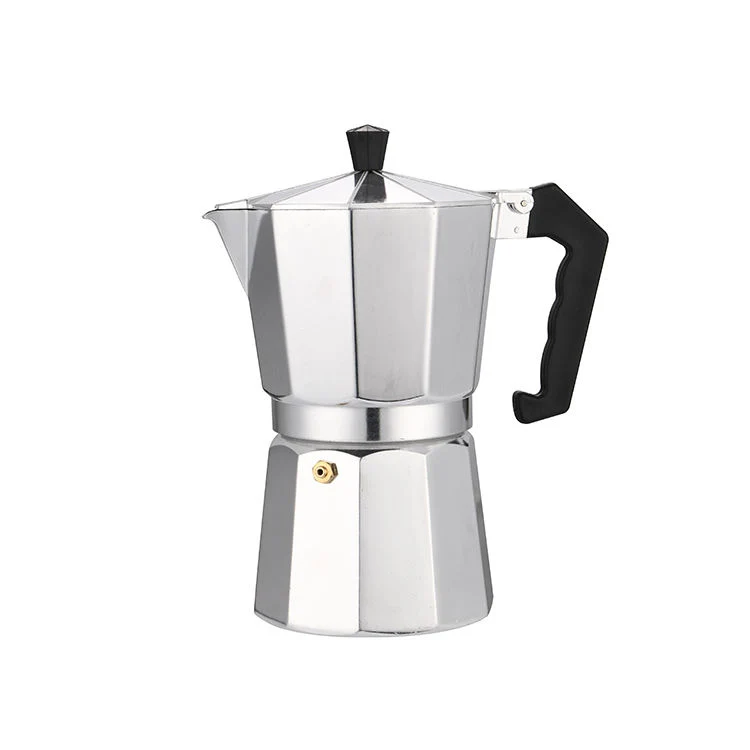 6 Cup Aluminum Stovetop Espresso Maker, Moka Pot for Italian Espresso Coffee, Camping Coffee Maker Silver Color