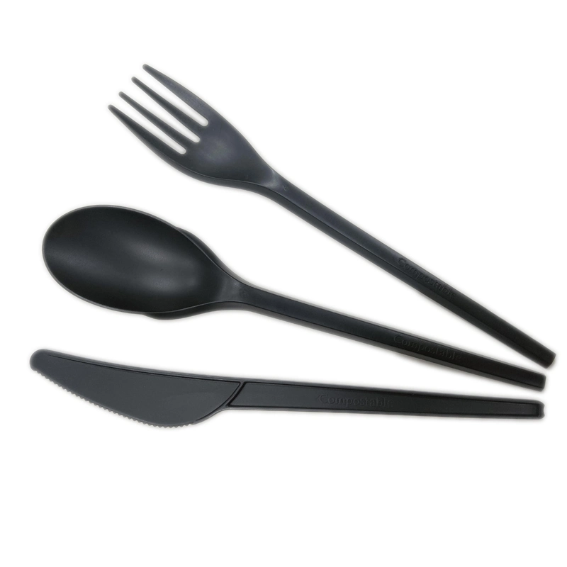 Colorfuly Cpla Disposable Cutlery Compostable Knife Fork Spoon