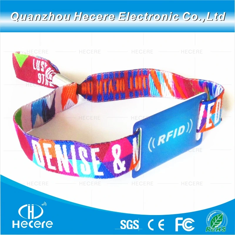 Anti-Removed Secure MIFARE Classic 1K Fabric Vinyl Wristband for Events