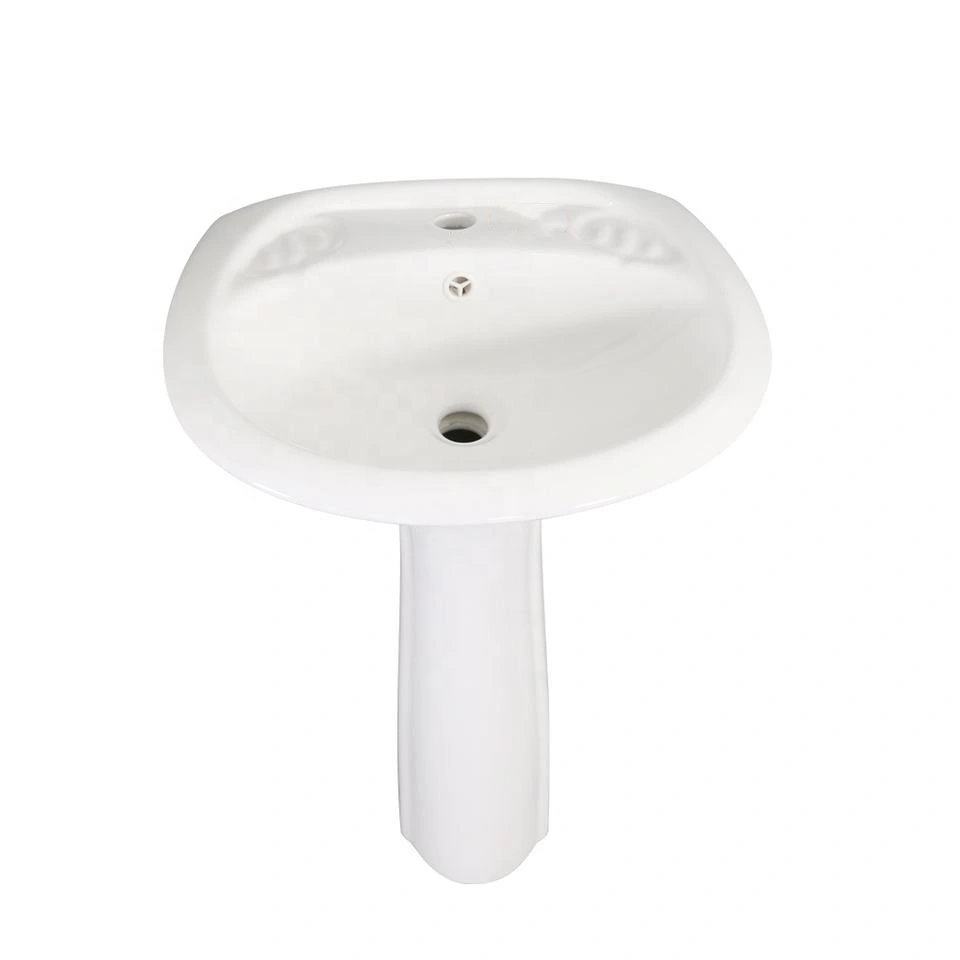 Popular Small Size Round Bathroom Hand Wash Sink with Pedestal Basin Ceramic