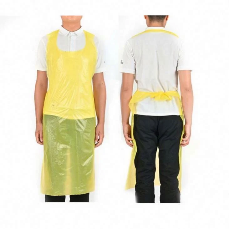 مطبخ صيني رخيص يمكن التخلص منه Apron Plastic PE CPE HDPE مئزر لصناعة الطعام وخدمات توفير الطعام المنزلية الطبية