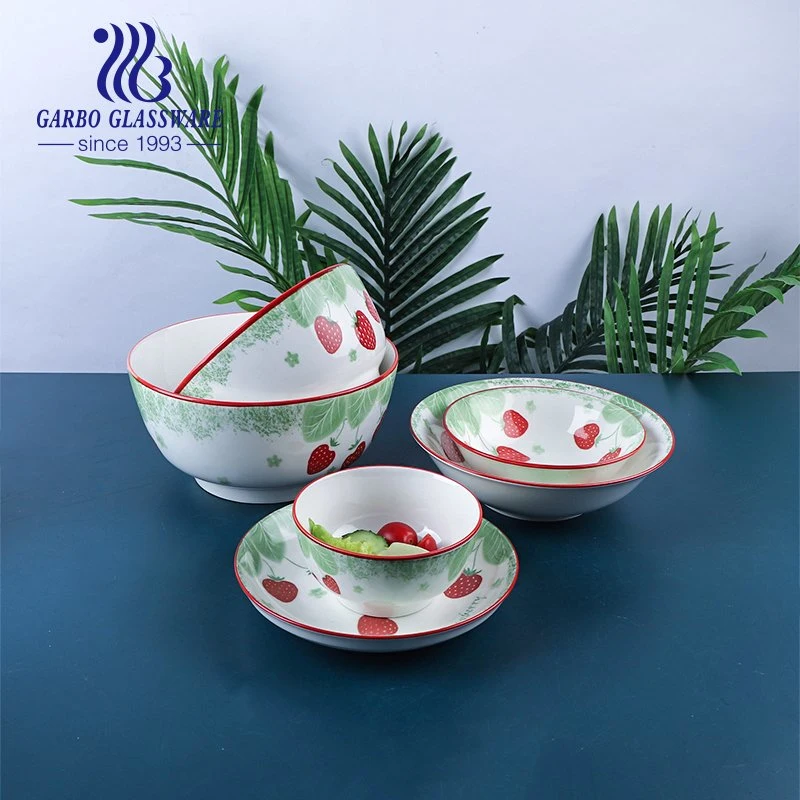 12PCS Sublimation Ceramic Porcelain Tableware Ceramic Plate Bowl Sets