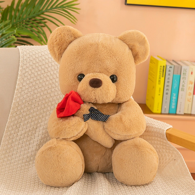 Wholesale/Supplier Custom Cute Soft Teddy Bear Doll Stuffed Animal Plush Toy with Rose for Girlfriends