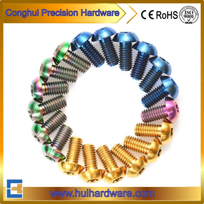 Tc4 Titanium Torx Button Head Screws Rainbow Color