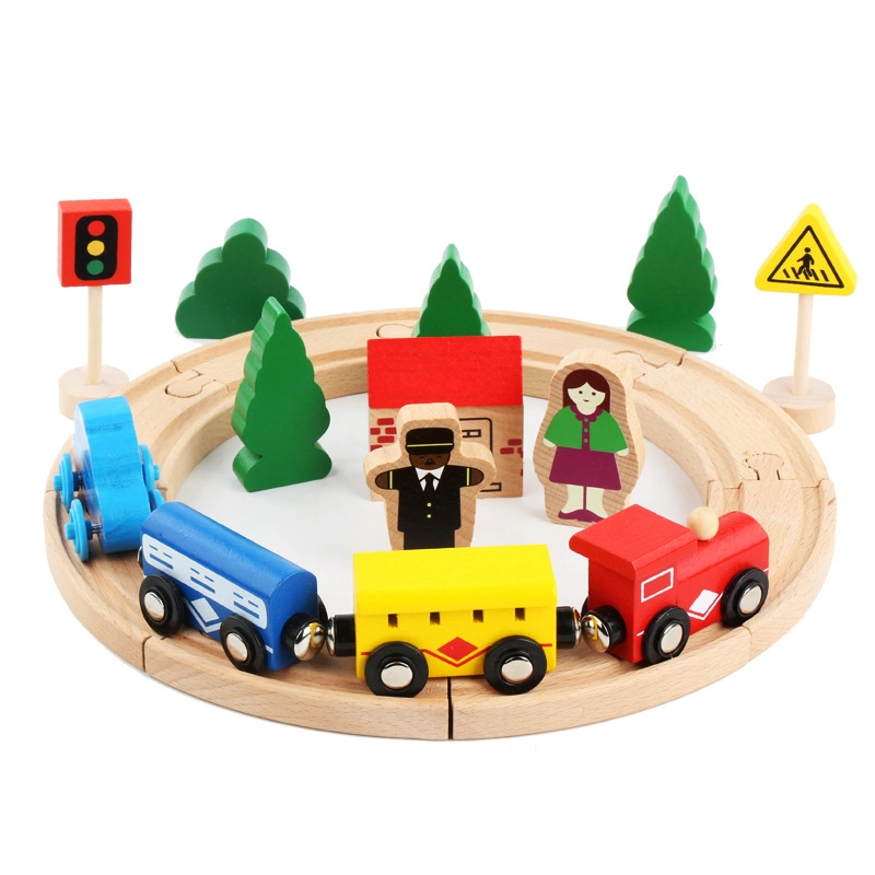 Vía eléctrica de la Educación Temprana Baby Car Montessori Tren Juguetes de madera para niños