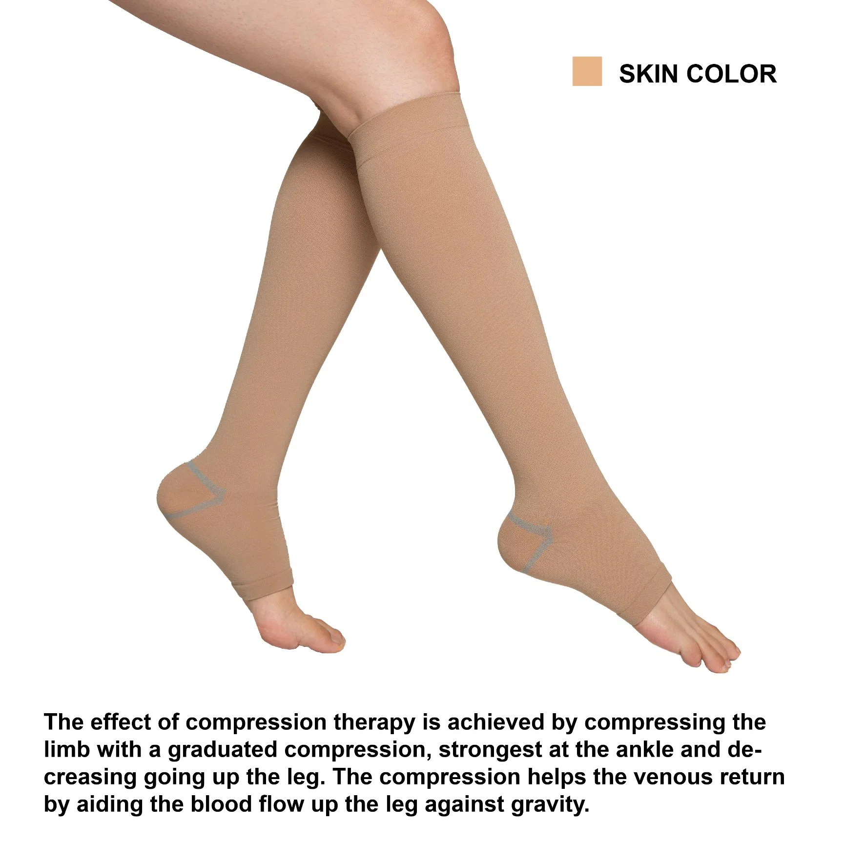 Compression Stocking 15-21mmhg with Open Toes Class 1 (AD-101)
