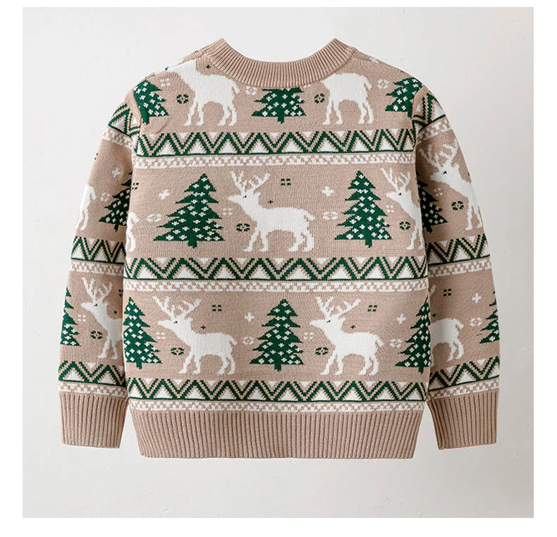 Джемпер Christmas Baby Girl Boy Knit Sweater Blouse теплый Майки с длинным рукавом и кремоком для малышей