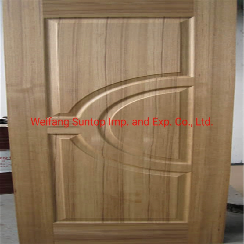 Chapas de madera natural moldeado Lamintated HDF utilizado en la piel de la puerta por puerta