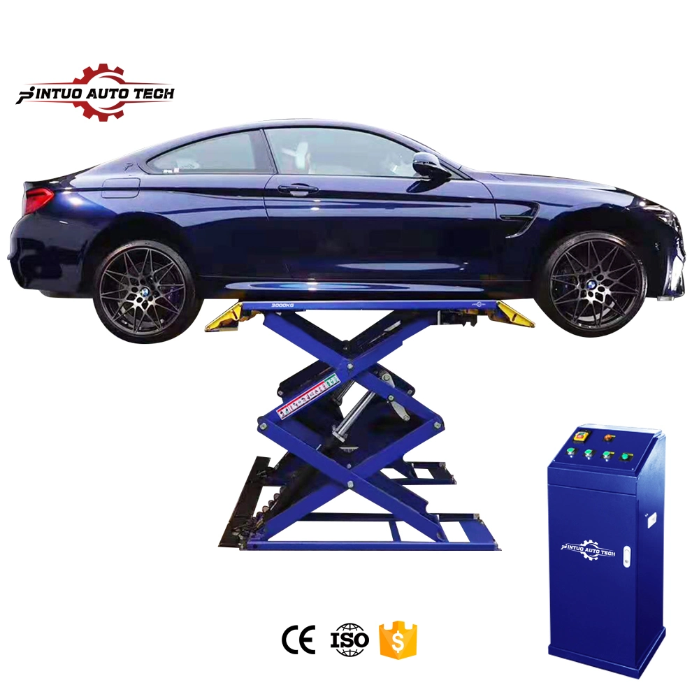 Jintuo Super Thin Scissor Hydraulic Lift Vierzylinder-Antrieb Min Höhe 110mm für den Unteren Chasis Auto verwendet