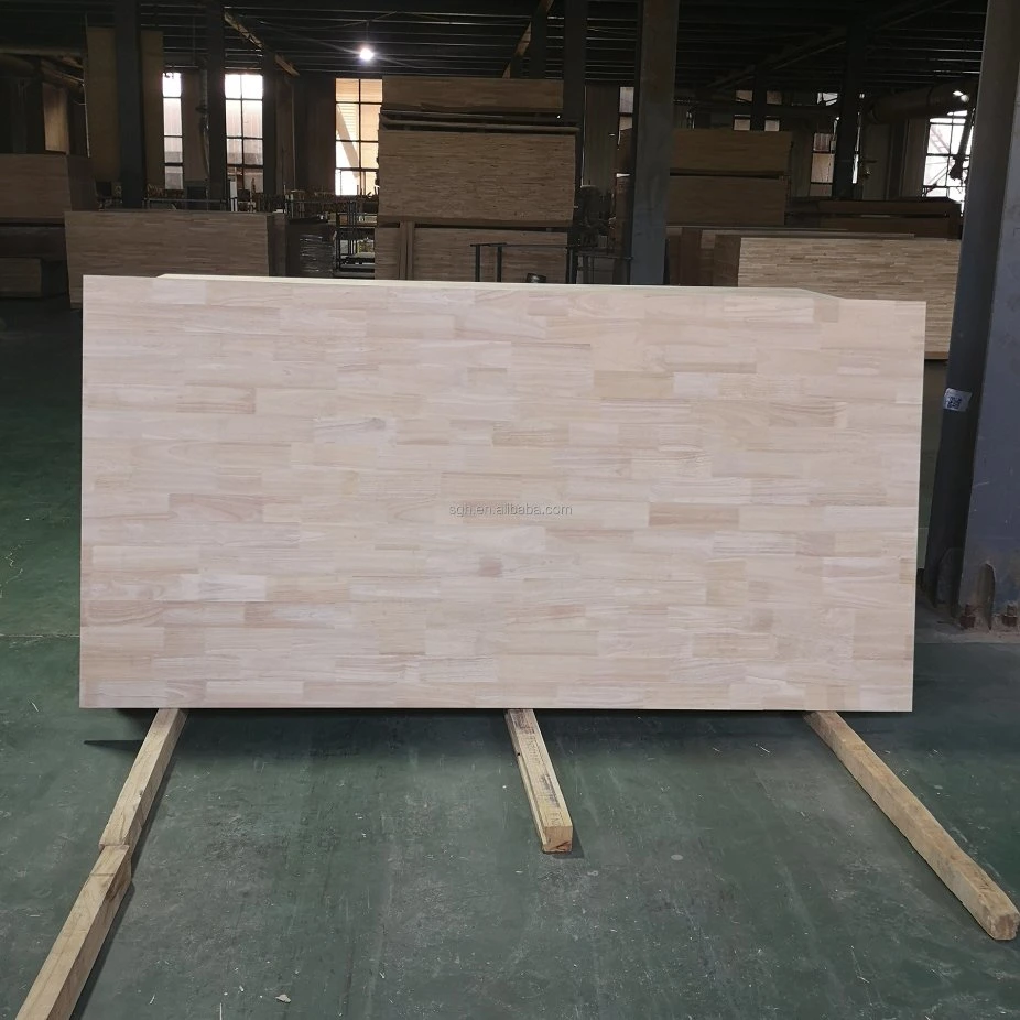 Venta en caliente Junta de madera de caucho para la madera de los dedos de madera de la madera de la madera de la tabla Decoración de muebles