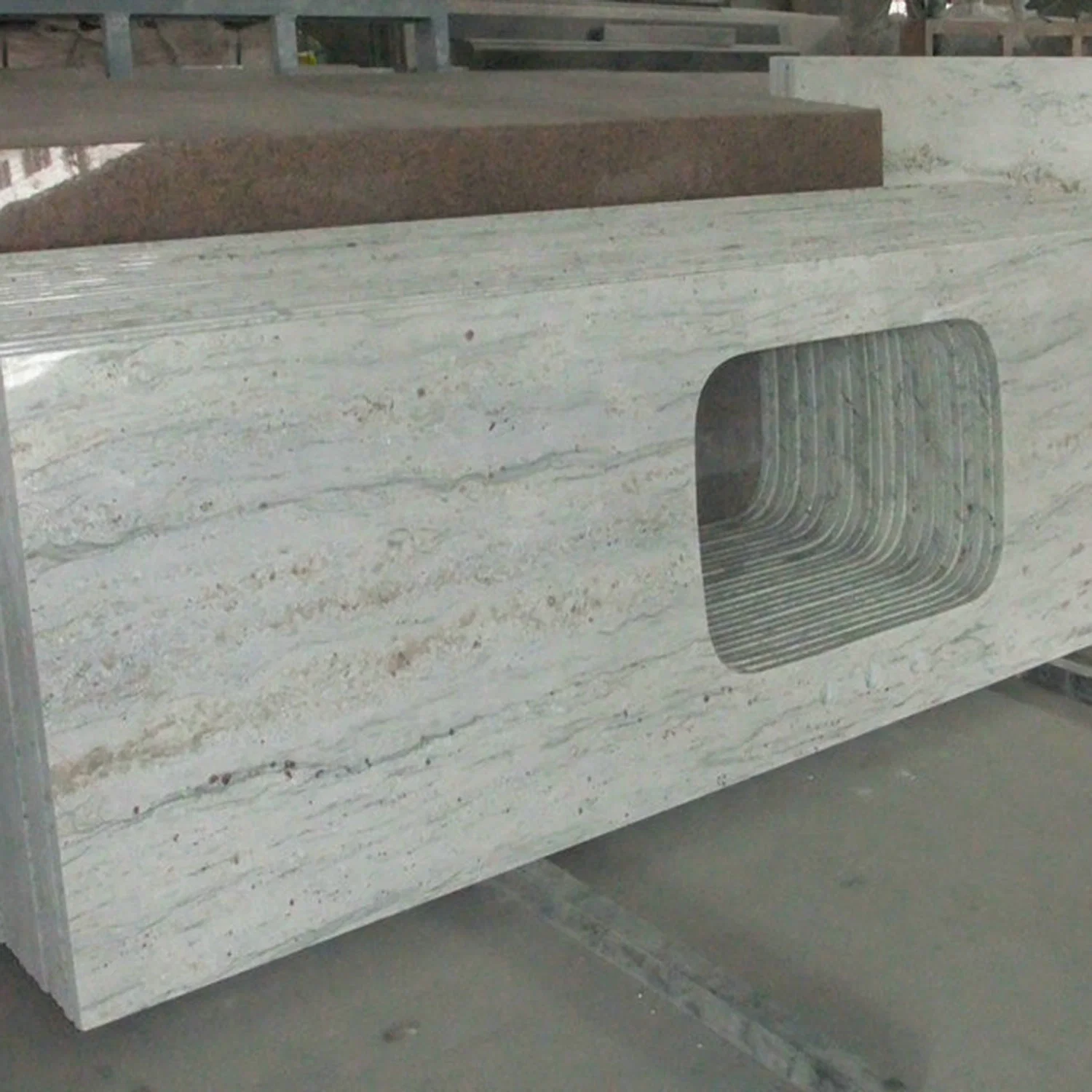 Professional Manufacturers River White Colors Granite Stone Island Countertop