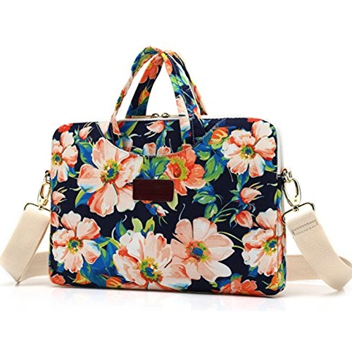 Newest Canvas Flowers Print Travel Laptop Bags