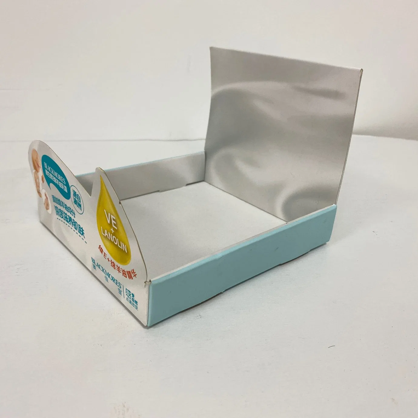 Retail Shop Shelf Ready Tray Packaging Paper Display Box, Folding Corrugated Cardboard Carton Pop up Display Box