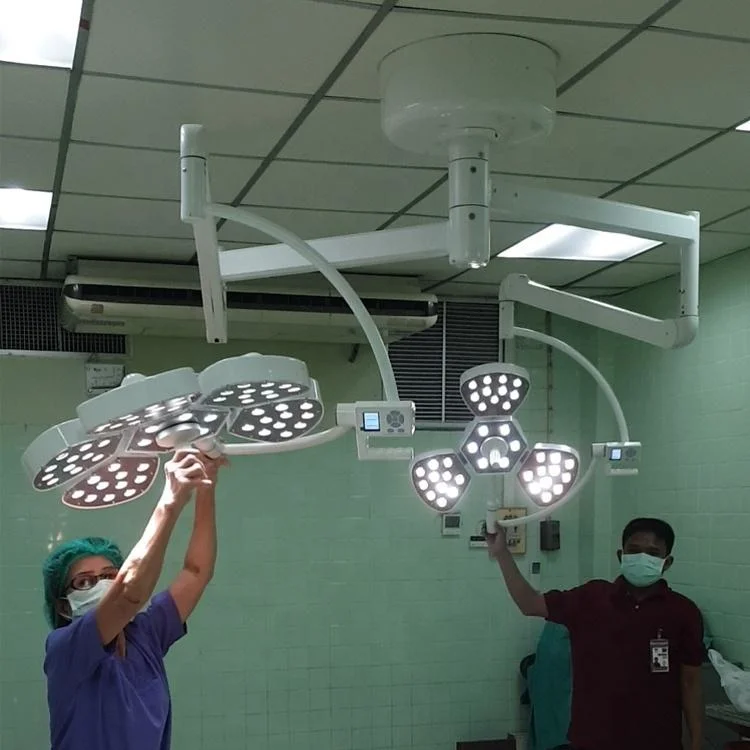 Portátil médicos luces quirúrgicas doble brazo de la luz de la operación Shadowless