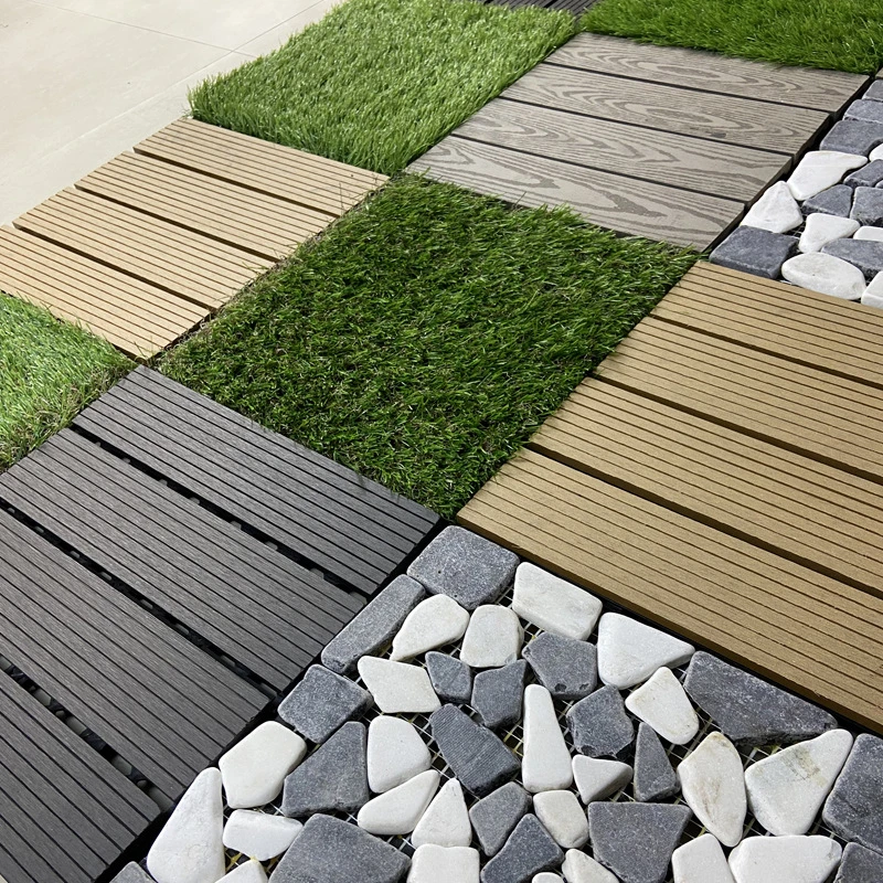 Umweltfreundliche Terrasse Terrasse Balkon Garten Bodenfliesen Holz Kunststoff Composite Ineinandergreifende WPC-Terrasse DIY Fliesen