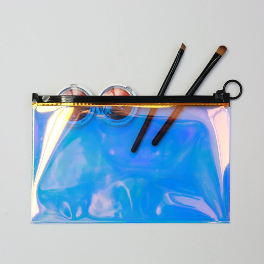 Luxury High quality/High cost performance TPU Holographic Laser Effect Ziplock Bag for Make up Pouch