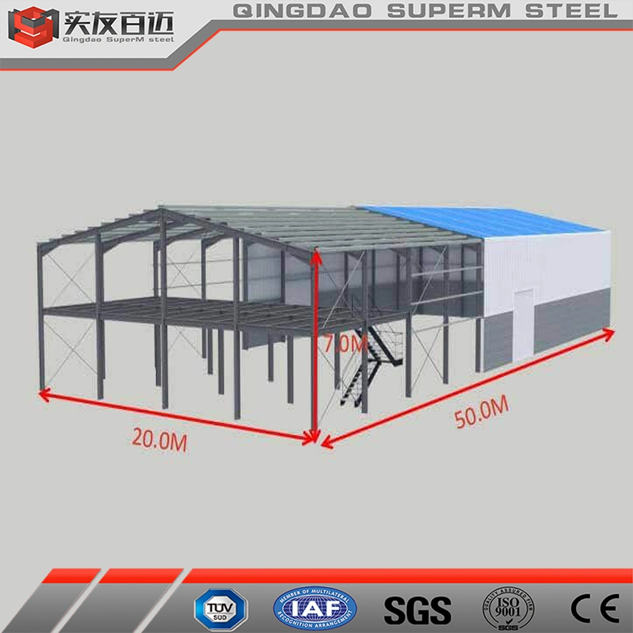 Factory Directly Insulated Metal Roof and Wall Sandwich Panel Prefab Steel Warehouse Price Multi-Storeys Prefab Steel Structure Buildings for Sale