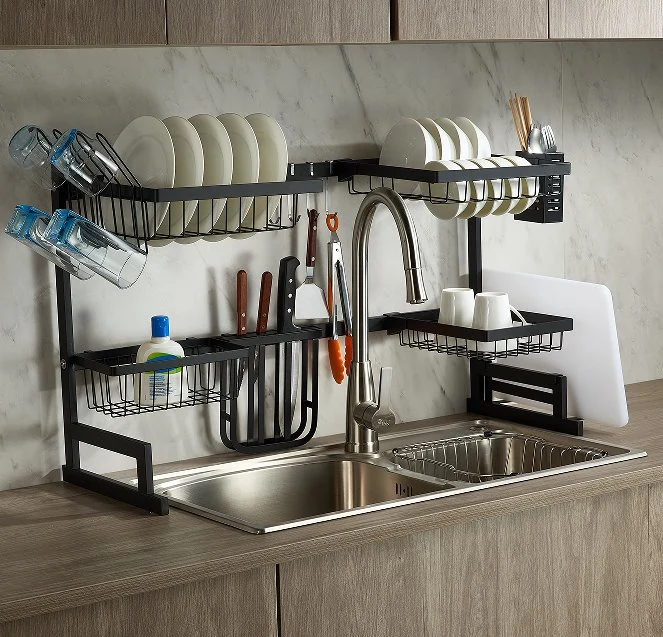 Wellmax Kitchen Accessories Kitchenware Gadget Organ Utensils Dish Plates Drying Storage Draining Over Sink Rack