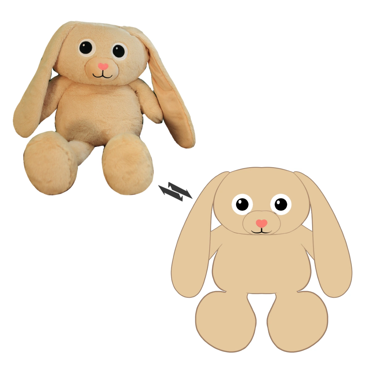 Fashion Design Stuffed Animal Plush Toy as Gifts Custom Sublimation Bunny Toys