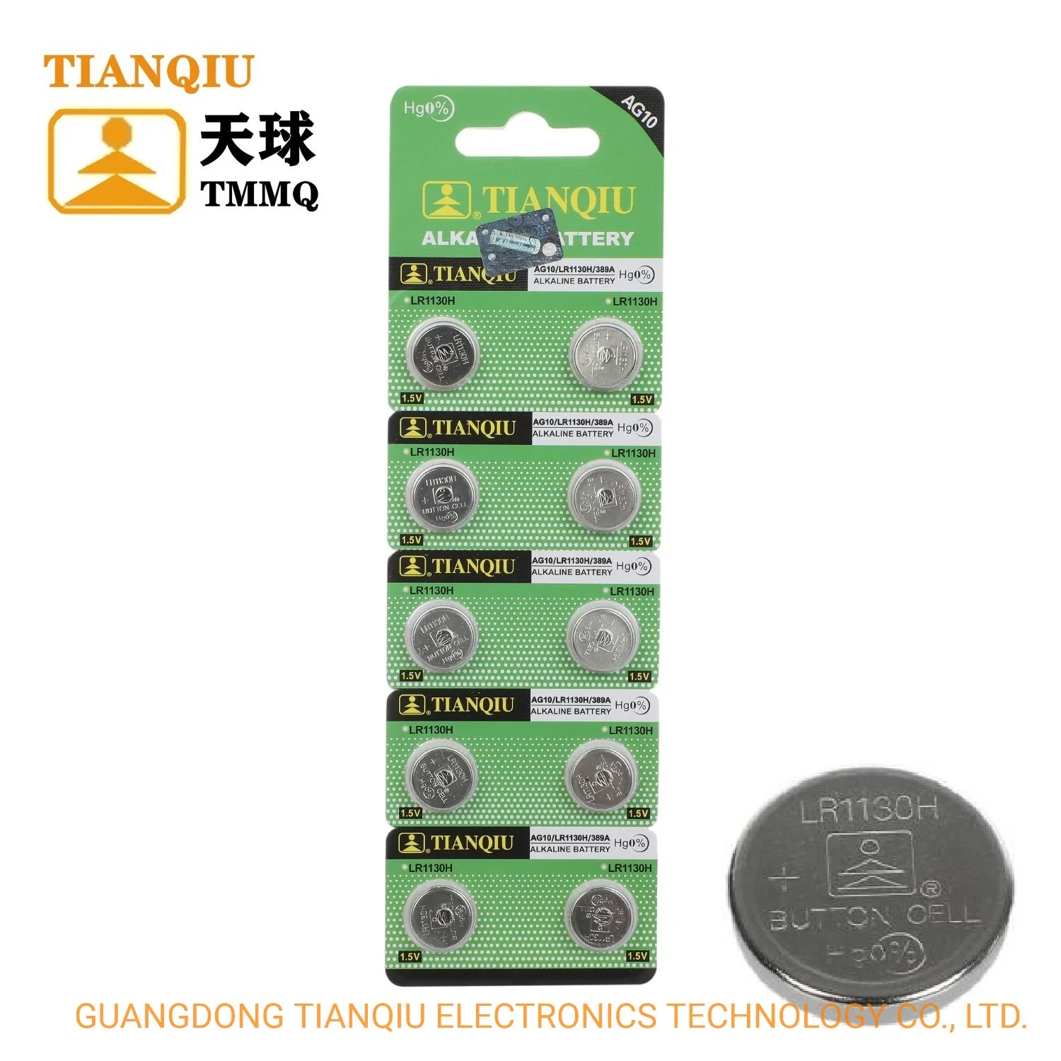 Tianqiu AG10 Alkaline Battery Lr1130 Button Cell 1.5V Dry Battery Reloj Pilas
