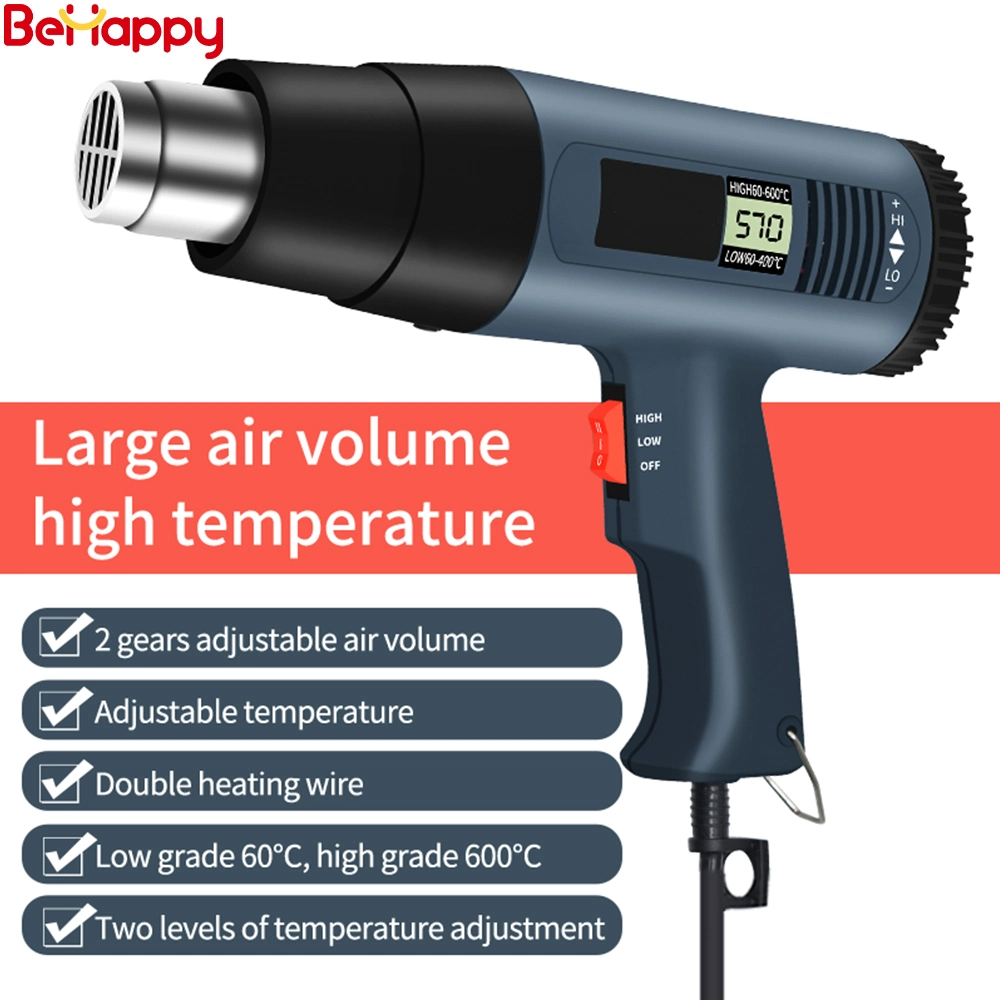 Fabricante profissional BeHappy Mini pistola de calor do soprador de ar quente elétrico