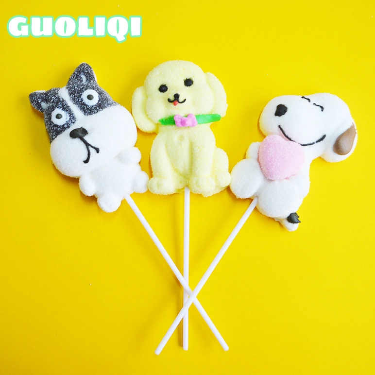 Factory Delivery Sales Mixed Colors Wholesale/Supplier Lollipop Soft White Sugar Sweets Halloween Marshmallow