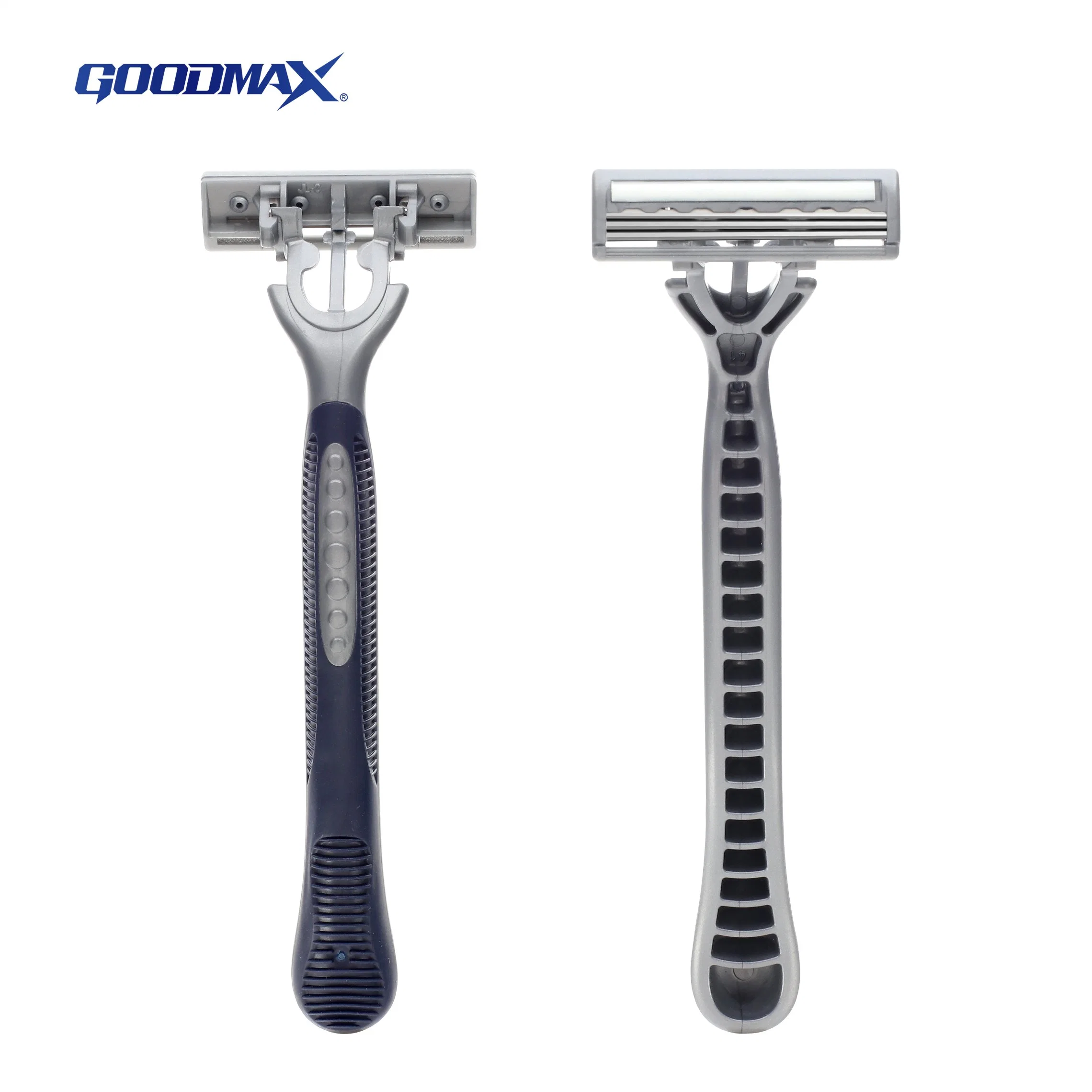 Cheap Triple Blade System Razor with Rubber Handle (SL-3041TL)
