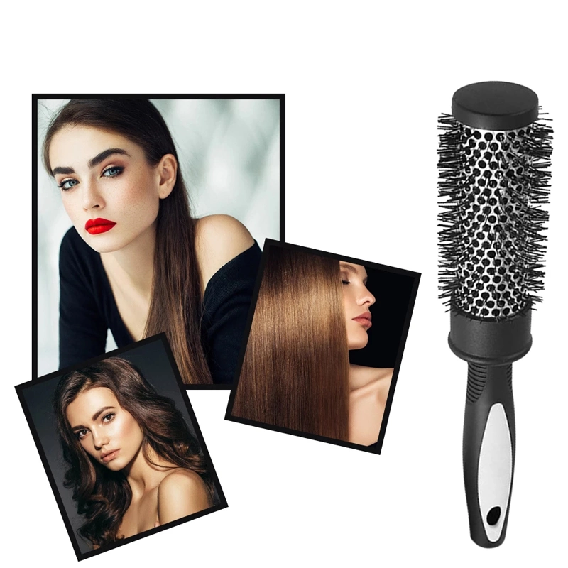 Benutzerdefinierte Runde Dampf Straightner Make-up natürliche Haarbürste für Professionelle Haarspan