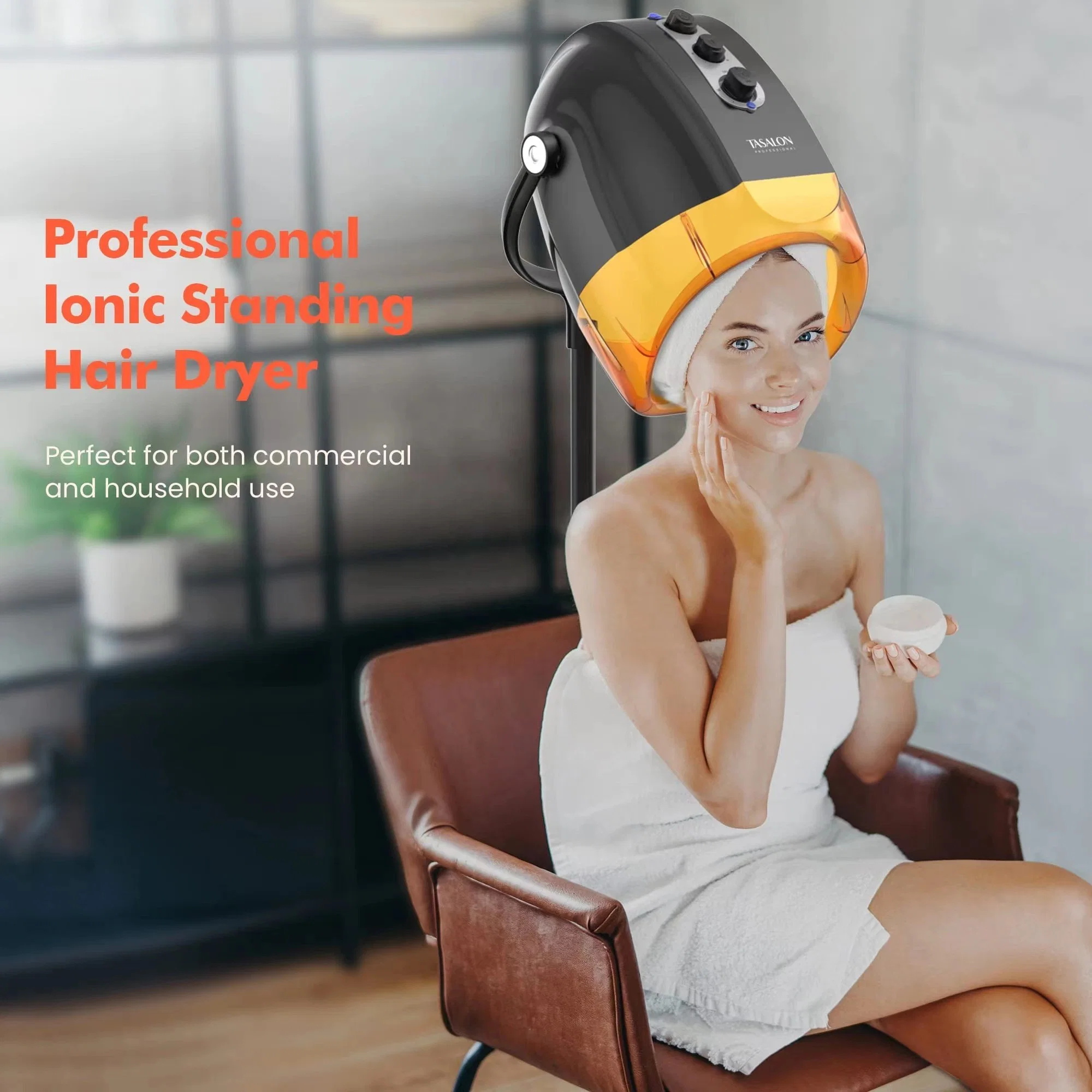 Salon Standing Hair Dryer Hooded Hair Dryer with Timer Adjustable Dryer