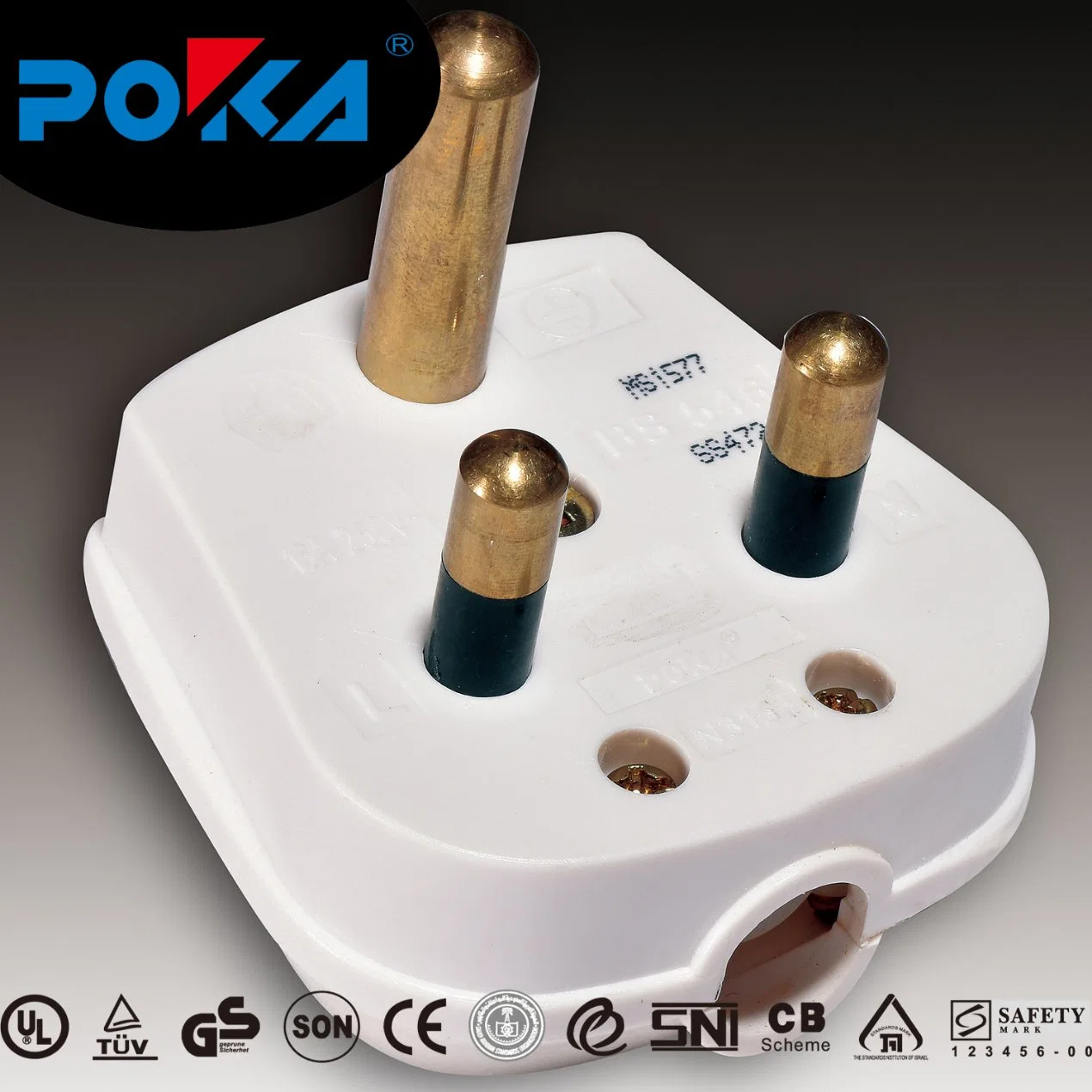 Poka 20 PCS/Gift Box aprobado por BSI, 400 PCS/Carton adaptador de viaje AC Plug