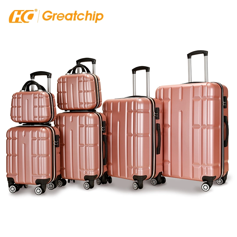 Conjunto de 6 malas de mão personalizadas, bolsas de viagem, mala de rodinhas com 4 rodas, bagagem giratória.