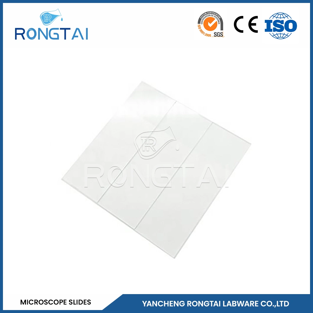 Rongtai portaobjetos de microscopio prefabricados proveedores orina portaobjetos microscópicos China 7101 7102 7105 7107 7109 deslizamiento positivo cargado