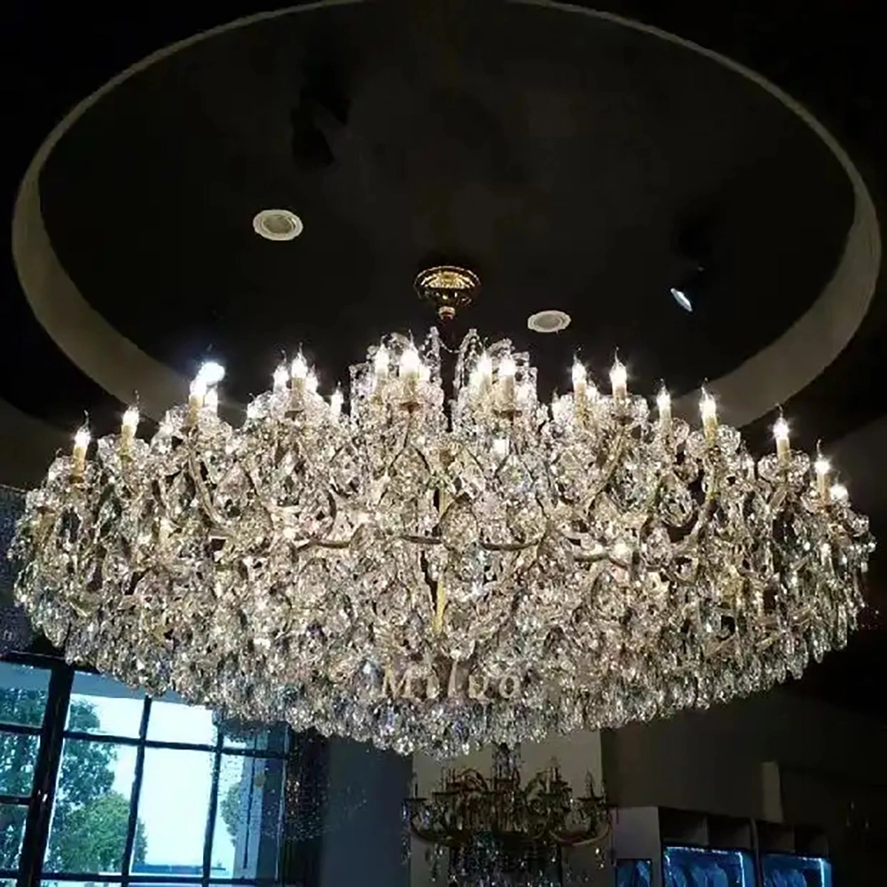 Colgante moderno Luz personalizado Gran proyecto Hotel LED Chandelier Cristal Lámpara colgante