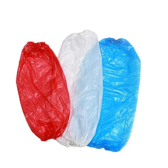 Housse de protection en PE étanche jetable manchettes de bras en plastique fait main Certifié Blue ISO