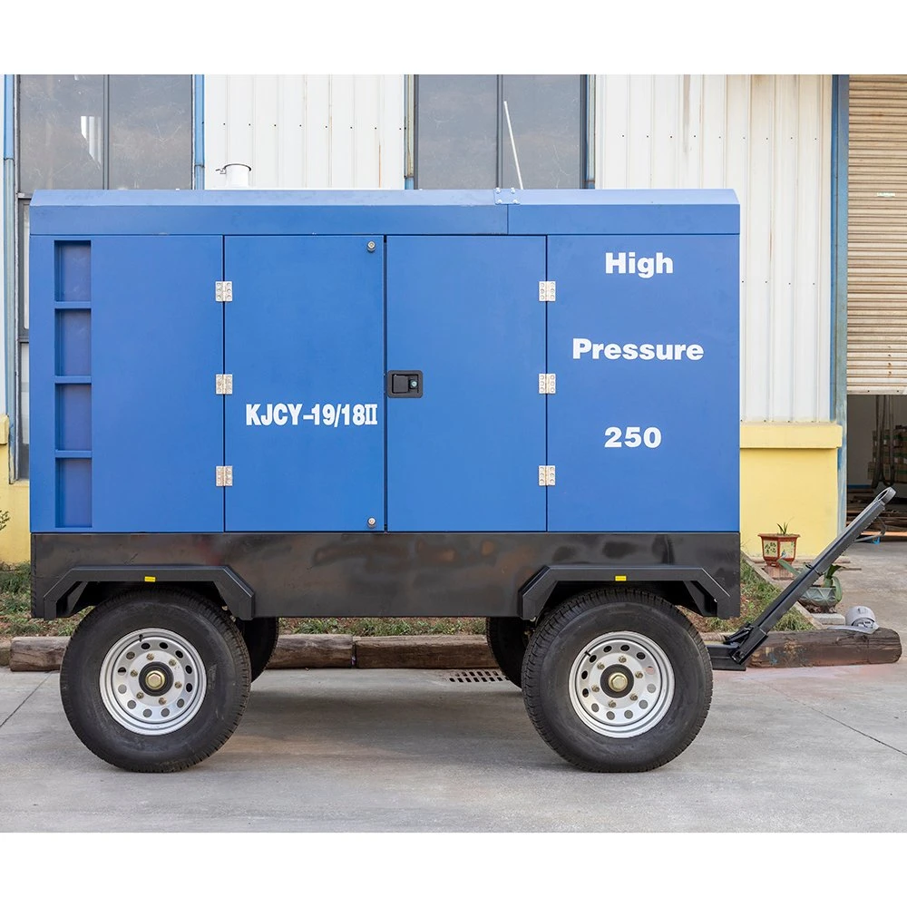 Two-Stage Compression High Pressure 18bar Oil-Cooled 4-Wheels Movable Screw Air Compressor