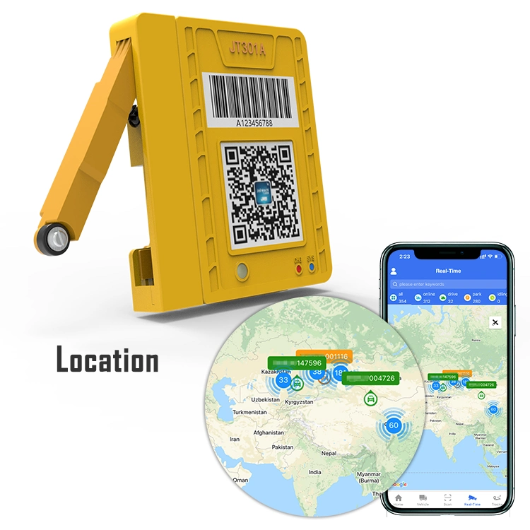 Ubicación de la LBS Tracker la puerta del contenedor sensor con el sistema de rastreo