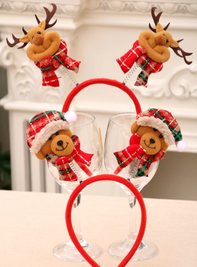 2023 New Cheap Christmas Ornaments Party Supplies Children's Gifts Snowflake Antler Headband