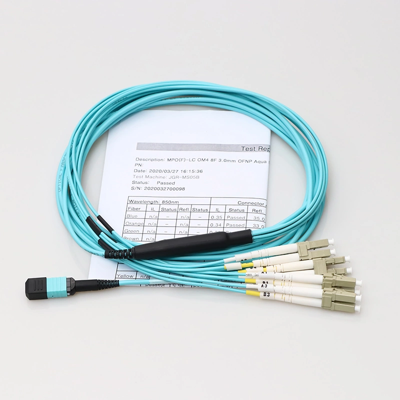 MPO (F) -LC Om4 8f 8core MPO Fiber Optic Jumper