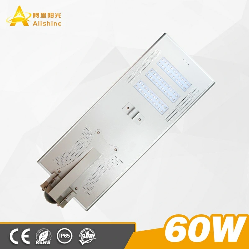 Outdoor IP65 Waterproof 60W Smart All in One Solar Street Light LED