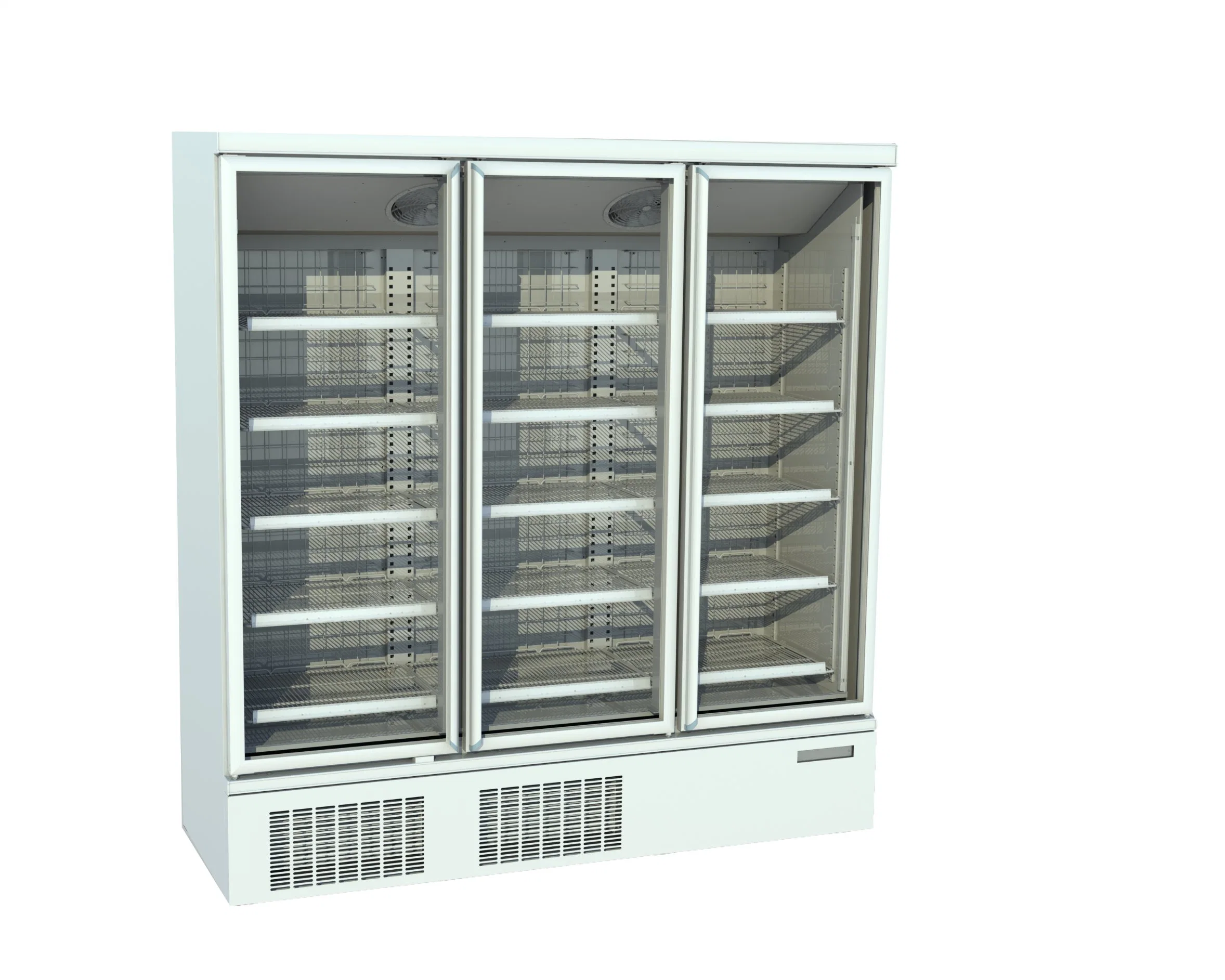 2023 Novo Design Certificado CE de refrigeração de ar vertical da porta de vidro vertical Exibir Showcase Congelador congelador de exibição