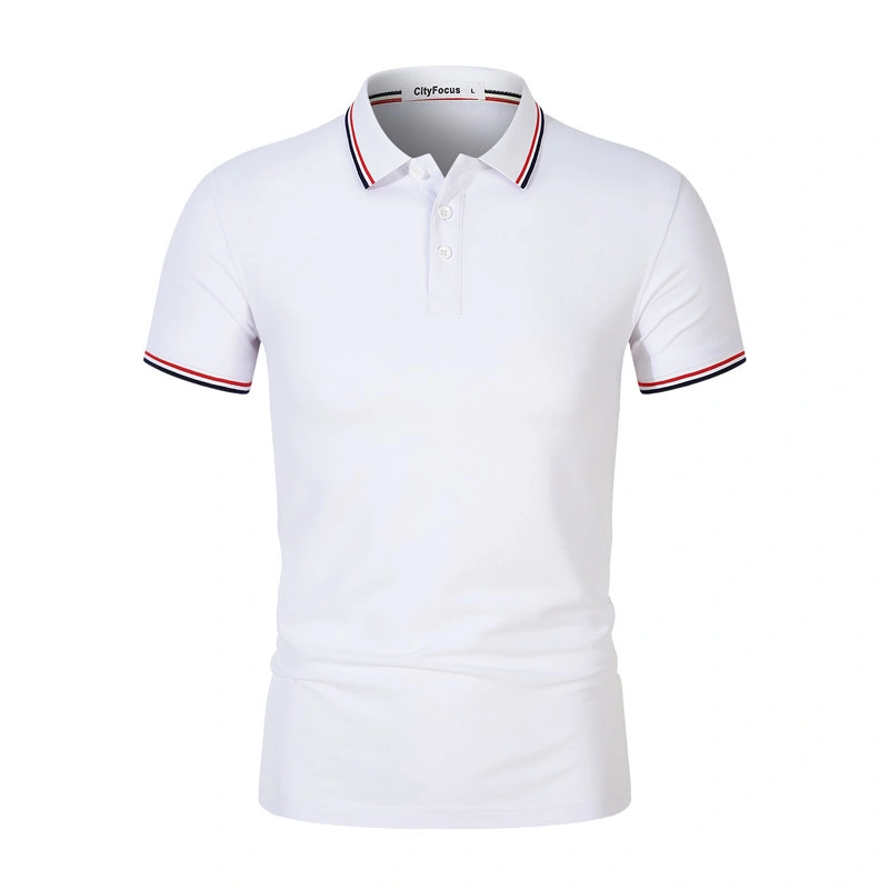 Breathable White Quick Dry Slim Fit Polo Collar Shirt Made in China