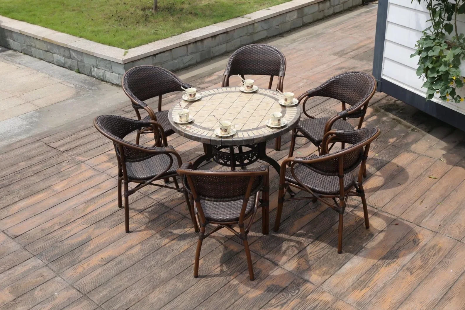 Cany Chair Outdoor Patio Outdoor High-Grade Villa Garden Leisure Outdoor Balcony Aluminum The Cane Makes up Furniture Marble