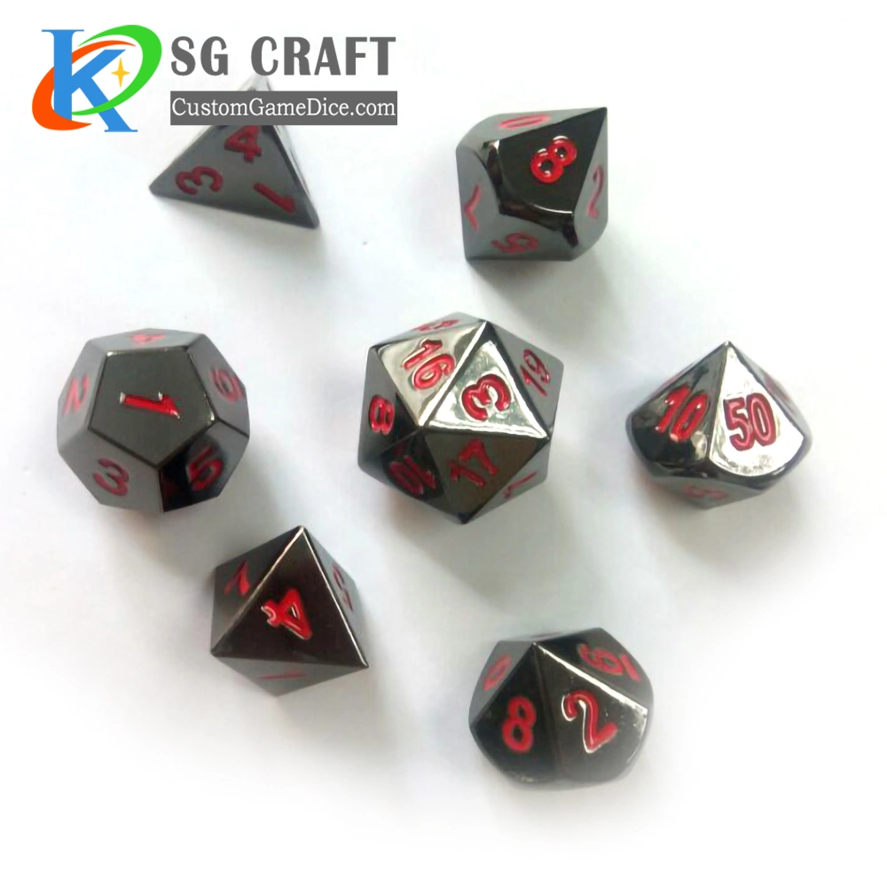 Good Quality Rainbow Dnd Dice Sets of Metal Polyhedral Game Dice Custom Resin Dice Set Plastic Dice with Dots Dice Bag Custom