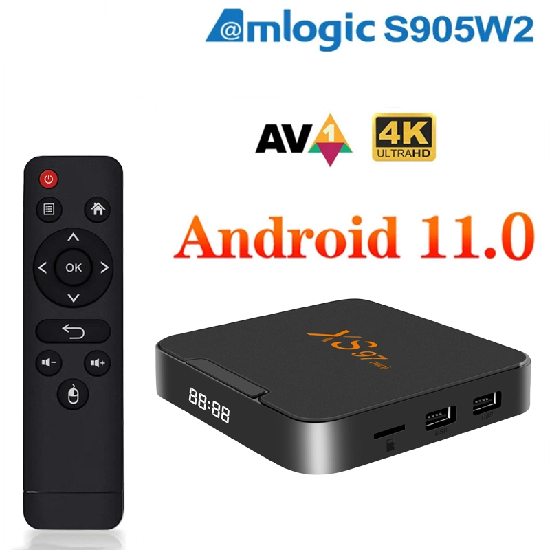 Chip de alta gama Amlogic S905W2 2GB 16GB 4K Internet Smart TV Box Android 11