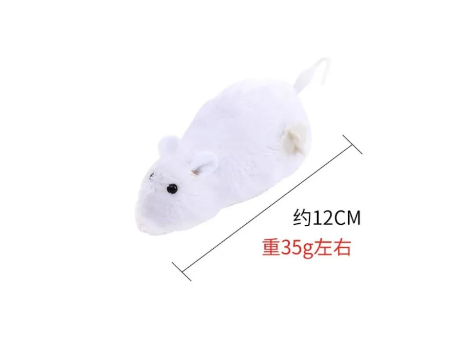 Hot Selling Plush Clockwork Wind up Toy Interactive Fun Cat Toy Mouse