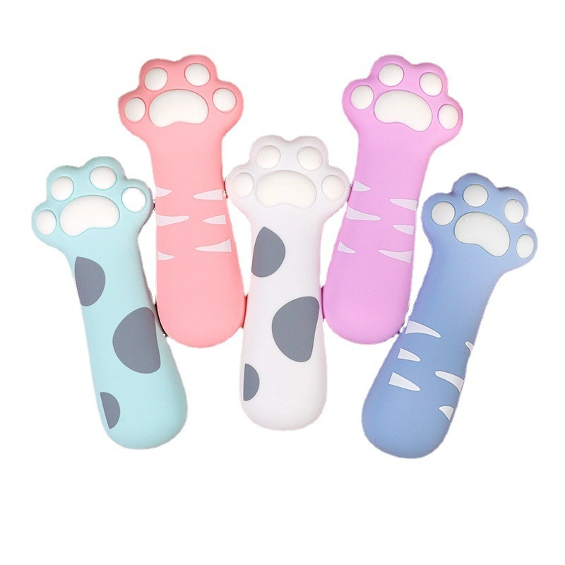 Conjunto de Papelaria com Bolsa de Lápis de Silicone em Forma de Pata de Gato com Zíper.