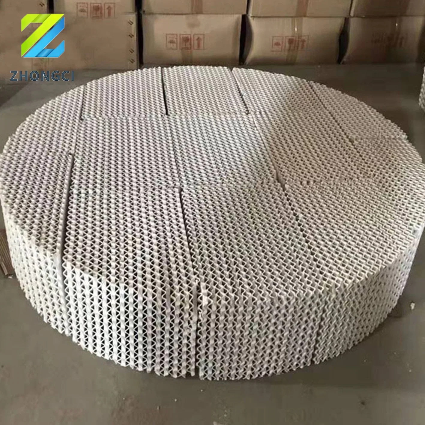 Zhongci Heat Resistance Ceramic Corrugated Plate Structured Packing for Distillation Tower